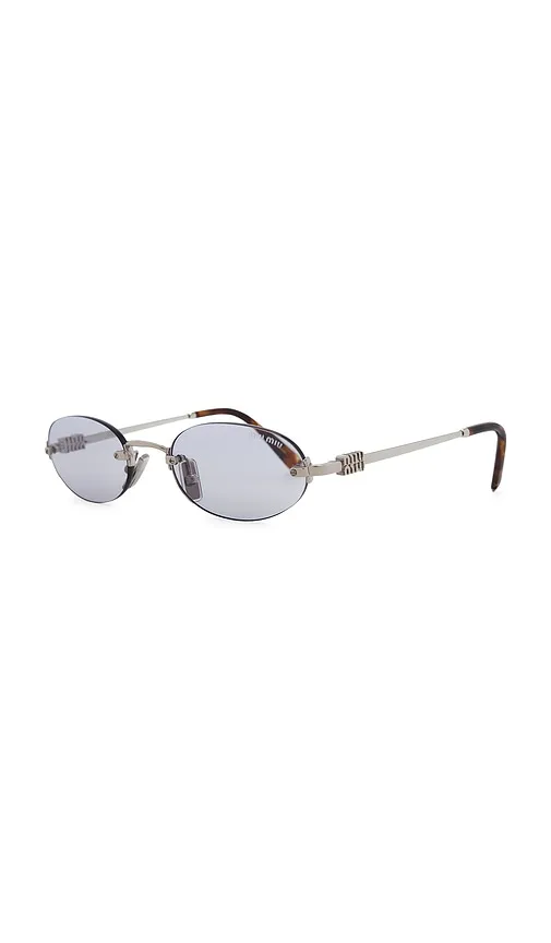 Round Sunglasses in Metallic - Miu Miu - Modalova