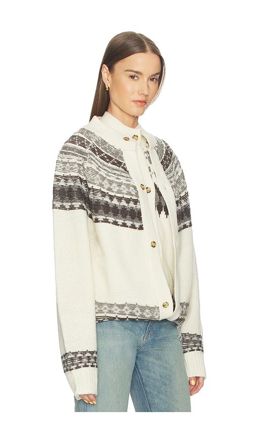 Fold-Up Fair Isle Cardigan in Ivory. - size M (also in S) - Monse - Modalova