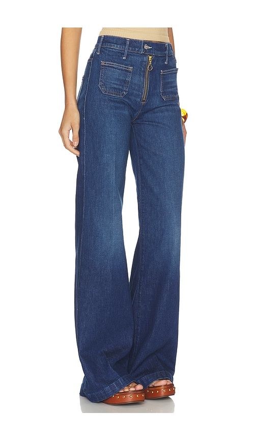The Patch Pocket Hustler Roller Exposed Zip Heel Jeans in Blue. - size 24 (also in 25, 26, 27, 28) - MOTHER - Modalova
