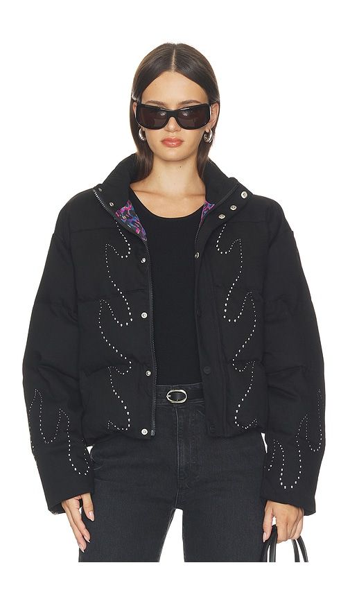 The Drop Pillow Fight Puffer in Black. - size L (also in M, S, XL, XS) - MOTHER - Modalova