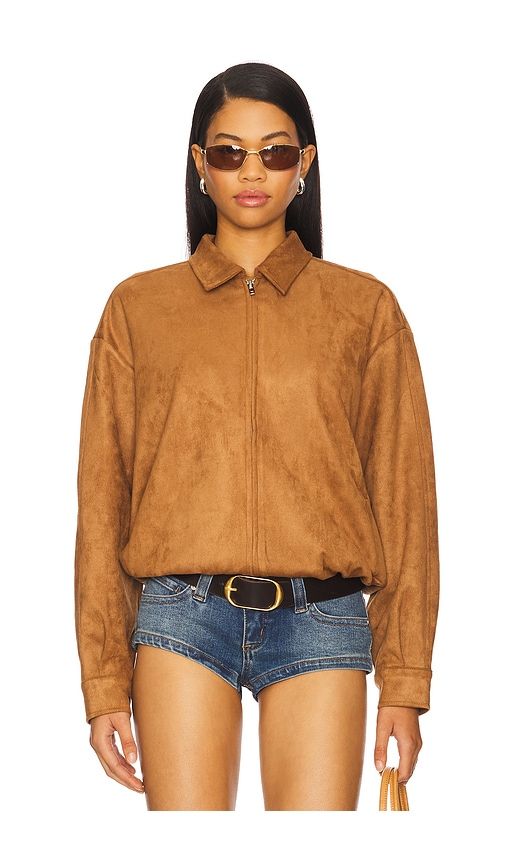 Bella Faux Suede Fringe Jacket in Brown. - size L (also in XS, XXS) - MORE TO COME - Modalova