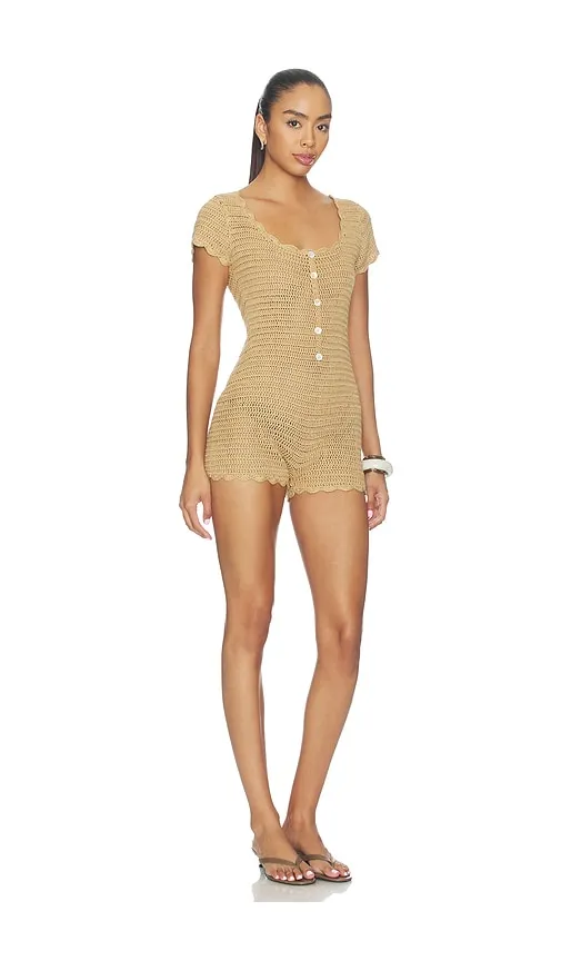 Michelle Crochet Romper in Brown. - size L (also in M) - MORE TO COME - Modalova
