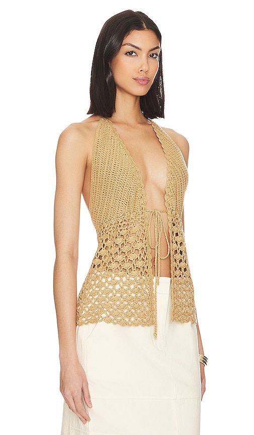 Alice Tie Front Top in Beige. - size M (also in L, S, XS) - MORE TO COME - Modalova
