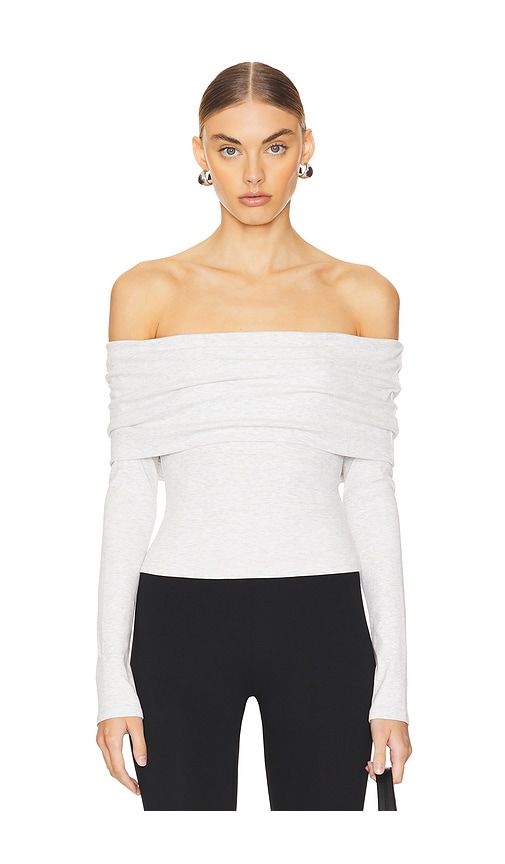 Jani Off Shoulder Top in Light Grey. - size L (also in M, XL) - MORE TO COME - Modalova