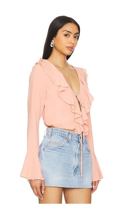Denise Ruffle Tie Top in Pink. - size S (also in XS) - MORE TO COME - Modalova