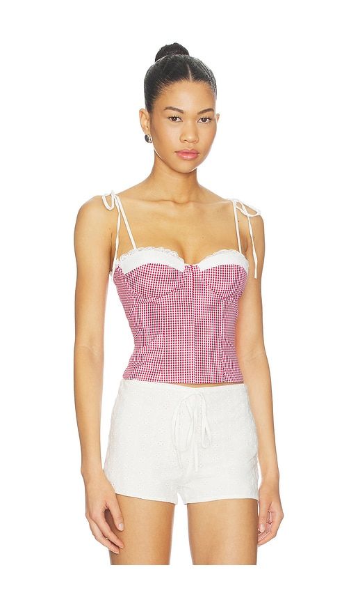 Roslyn Top in Red,White. - size L (also in M, S, XS) - MORE TO COME - Modalova