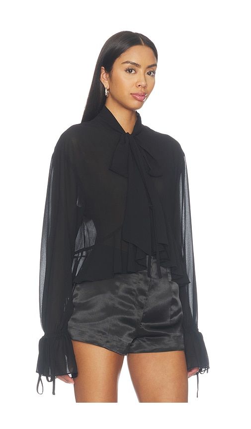 Hope Tie Front Blouse in Black. - size L (also in M, S, XL, XS, XXS) - MORE TO COME - Modalova