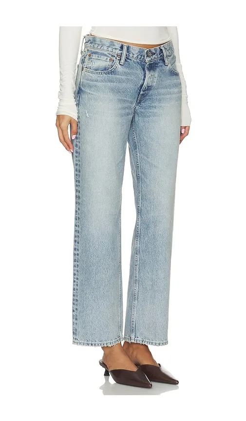 Albany Low Straight Leg Jeans in Blue. - size 24 (also in 25, 27, 28, 29, 30) - Moussy Vintage - Modalova