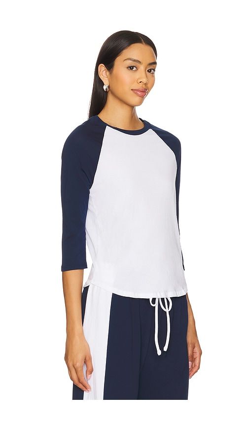 Katya Raglan 3/4 Sleeve Tee in Navy,White. - size L (also in M, S, XS) - Michael Lauren - Modalova