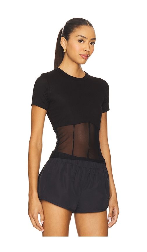 Ember Rib Mesh Corset Tee in . - size L (also in M, S, XL, XS) - Michael Lauren - Modalova