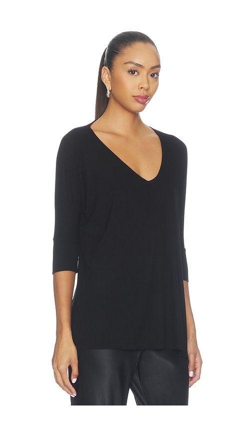 Dylan 3/4 Sleeve Draped V-neck in . - size L (also in M, S, XS) - Michael Lauren - Modalova