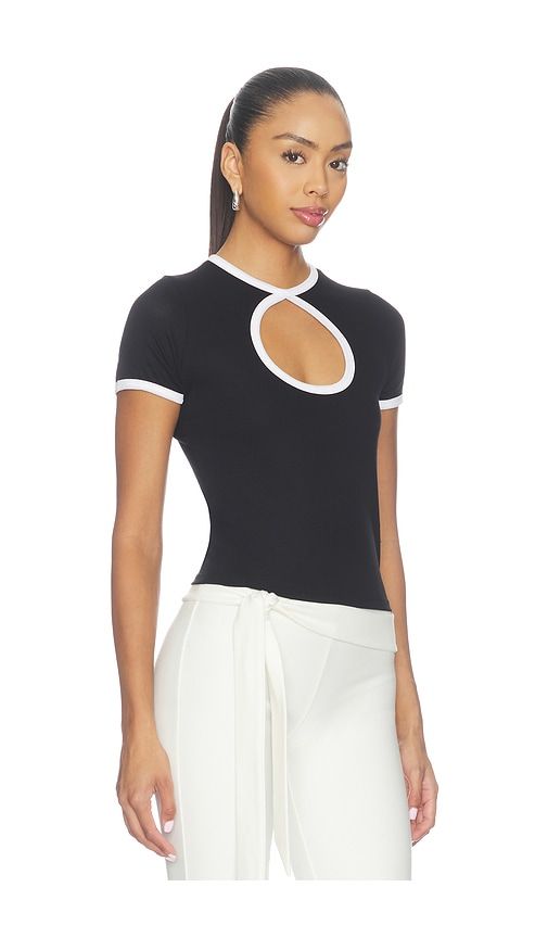 Keoni Shortsleeve Colorblock Keyhole Tee in & . - size S (also in M) - Michael Lauren - Modalova