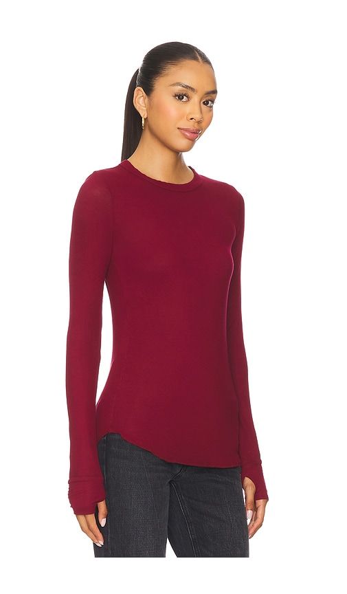 Alick Long Sleeve Fitted Top in Burgundy. - size M (also in S) - Michael Lauren - Modalova