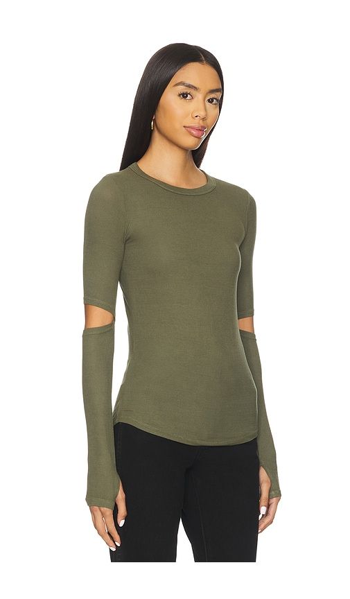 Solomon Long Sleeve Fitted Tee in Green. - size XL (also in XS) - Michael Lauren - Modalova