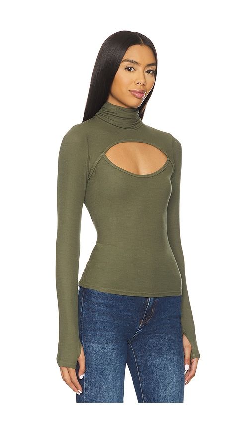 Cade Long Sleeve Turtleneck Top in Green. - size M (also in XS) - Michael Lauren - Modalova