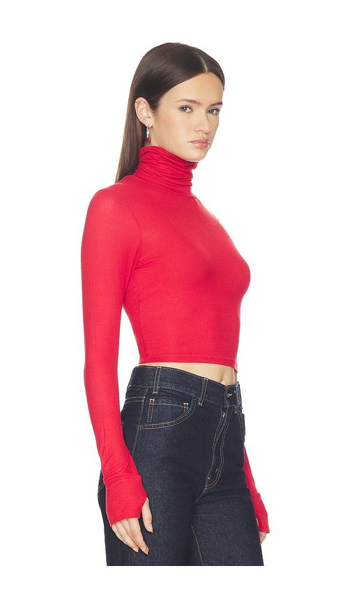 Cormac Turtleneck Crop Top in Red. - size M (also in S, XS) - Michael Lauren - Modalova