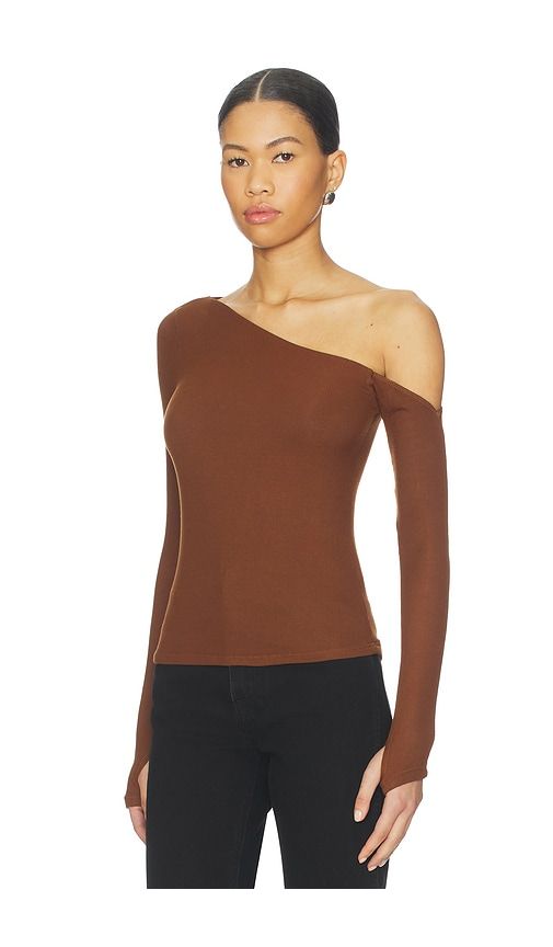 Magdaleno Asymmetrical Cold Shoulder Top in Cognac. - size L (also in XL) - Michael Lauren - Modalova