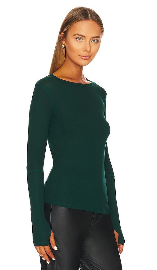 Everett Long Sleeve Thumbhole Tee in Dark Green. - size S (also in XS) - Michael Lauren - Modalova