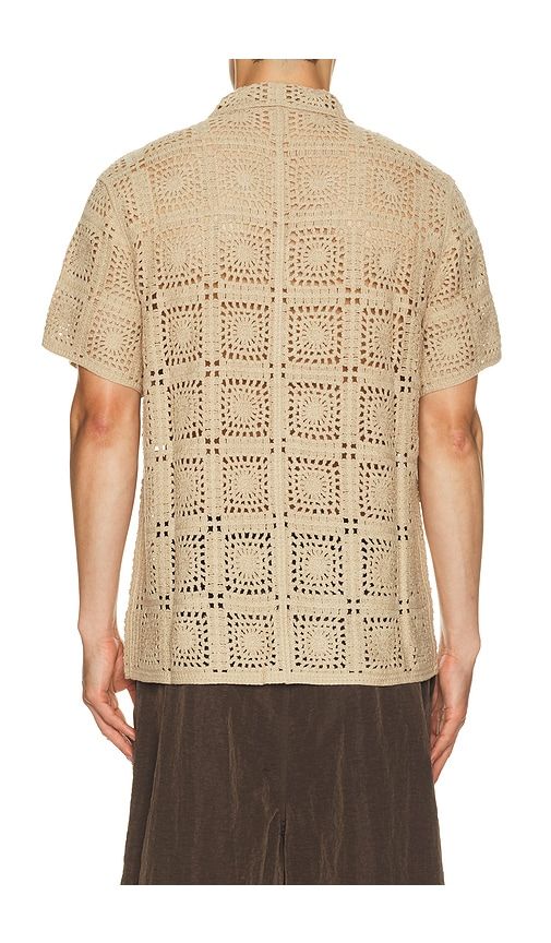 Callum Crochet Button Down Shirt in Brown. - size L (also in M, S, XL/1X) - Marine Layer - Modalova