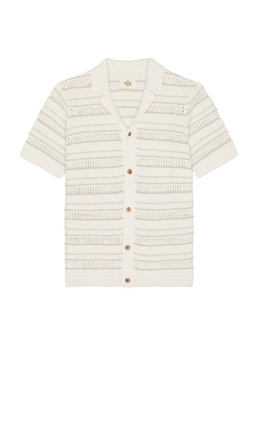 Open Knit Sweater Button Down Shirt in White. - size L (also in M, S, XL/1X) - Marine Layer - Modalova