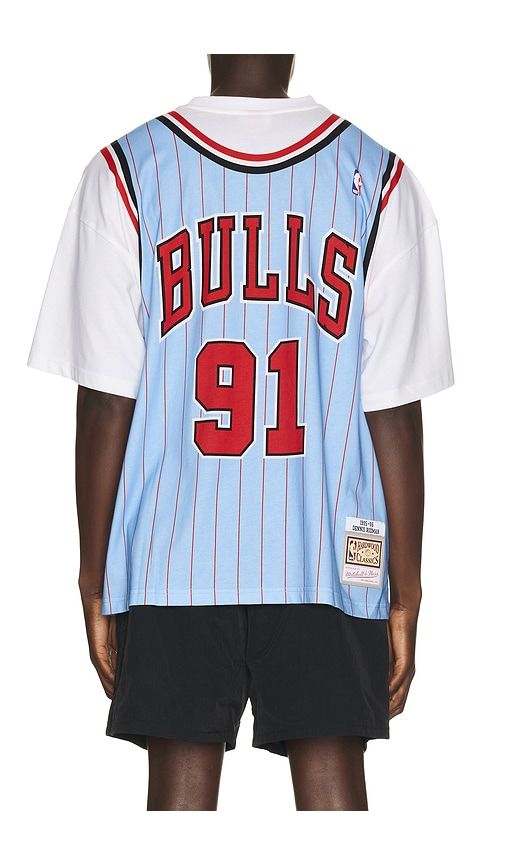 NBA Dennis Rodman Best in Class Short Sleeve Jersey in Blue. - size L (also in M, S) - Mitchell & Ness - Modalova