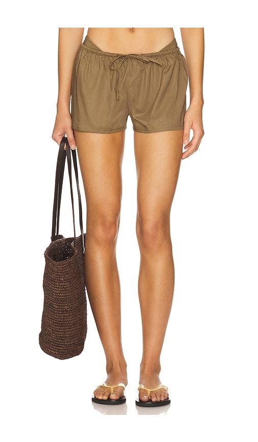 Low-Rise Drawstring Shorts in Olive. - size L (also in M, S, XL, XS) - Montce - Modalova