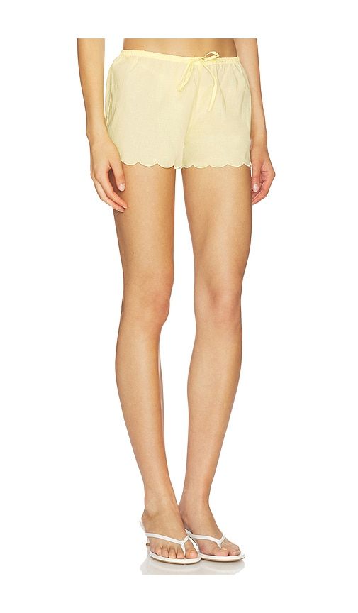 X Elsa Hosk Scalloped Low-rise Drawstring Short in Yellow. - size L (also in M, S, XL, XS) - Montce - Modalova