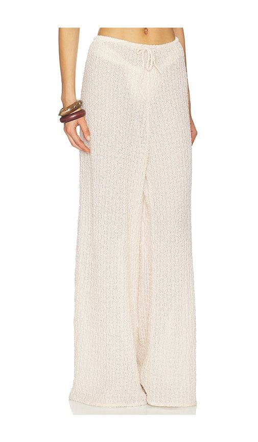 X Elsa Hosk Drawstring Wide Leg Pant in Beige. - size L (also in M, S, XL, XS) - Montce - Modalova