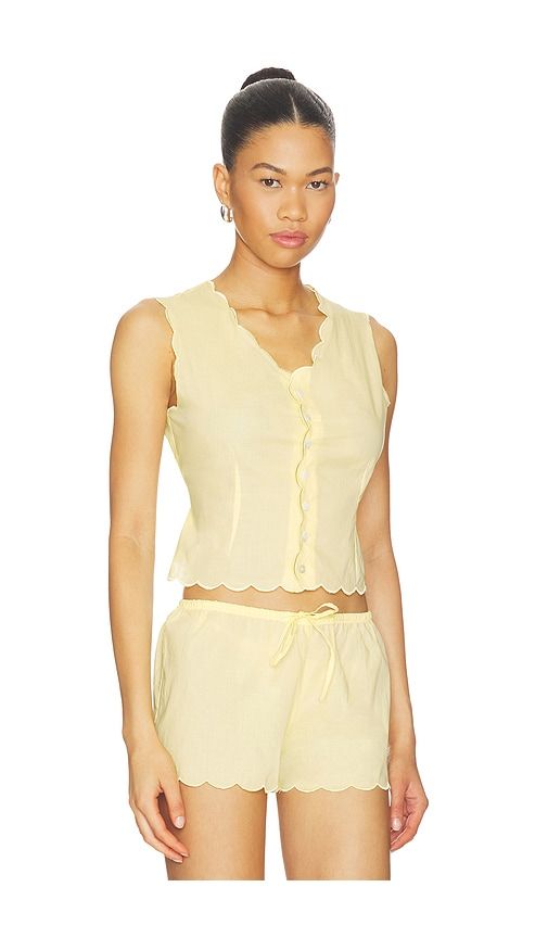 X Elsa Hosk Scalloped Vest Top in Yellow. - size S (also in XS, M, L, XL) - Montce - Modalova