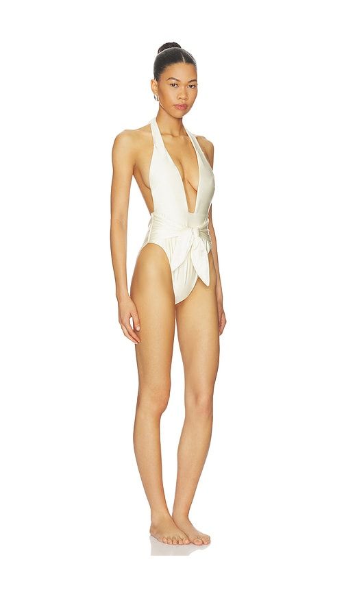 X Elsa Hosk Tropez Tie-Up One Piece in Cream. - size M (also in L) - Montce - Modalova