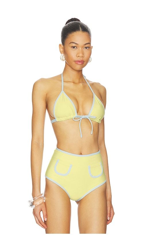 X Elsa Hosk Binded Emma Bikini Top in Yellow. - size L (also in M, S, XS) - Montce - Modalova