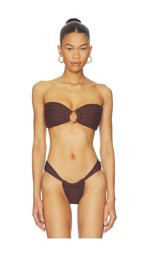 Tori Bandeau Bikini Top in Brown. - size L (also in M, S, XL, XS) - Montce - Modalova
