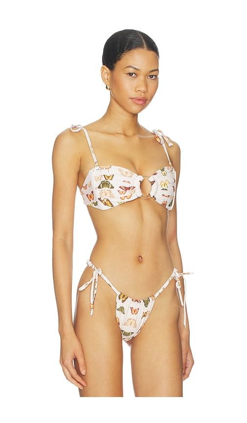 Tori Ties Bandeau Bikini Top in Cream. - size M (also in S, XS) - Montce - Modalova