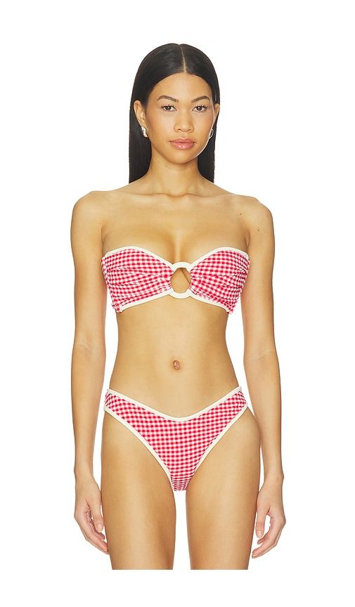 Binded Tori Ties Bandeau Bikini Top in Red. - size L (also in M, S, XS) - Montce - Modalova