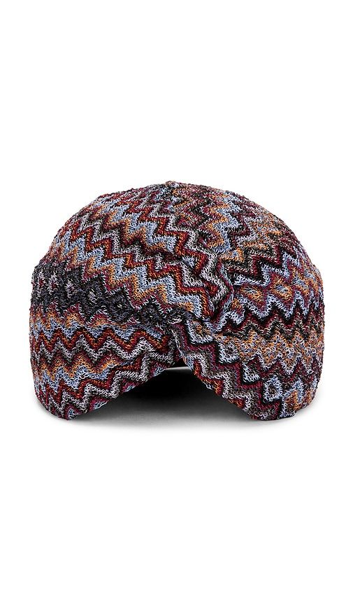 Turban in Black, Red & Blue Chevron Multi in Wine - Missoni - Modalova