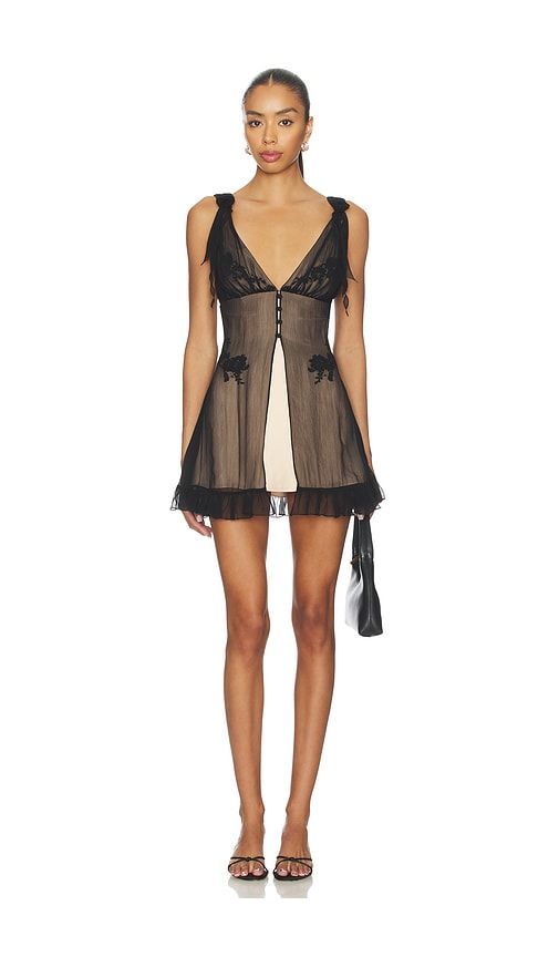 Nightcap Mini Dress in Black. - size L (also in M, XXS) - Mirror Palais - Modalova