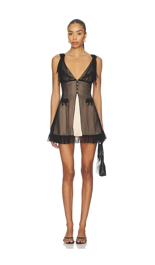 Nightcap Mini Dress in Black. - size L (also in XS, XXS) - Mirror Palais - Modalova