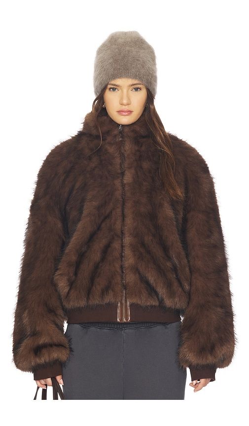 Hooded Fur Coat in . - size L (also in M, XL) - MARRKNULL - Modalova