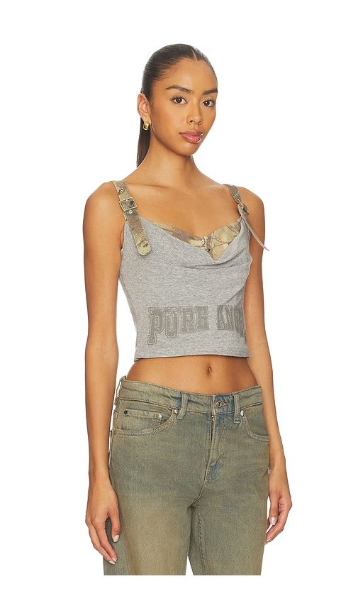 Printed Pleated Corset Top in . - size L (also in XS) - MARRKNULL - Modalova