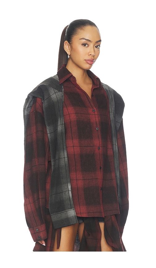 Messy Two-piece Plaid Shirt in Red. - size L (also in M, S, XS) - MARRKNULL - Modalova