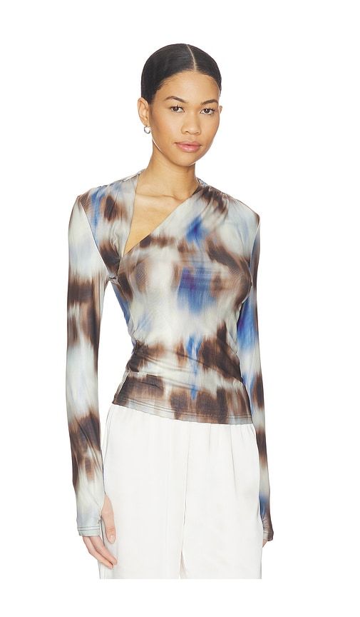 X REVOLVE Laury Mesh Top in Neutral,Blue. - size S (also in XS) - MADISON THE LABEL - Modalova