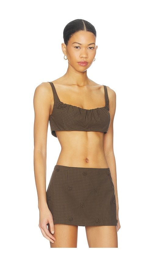 Rosette Check Bra in Brown. - size L (also in M, S) - My Mum Made It - Modalova
