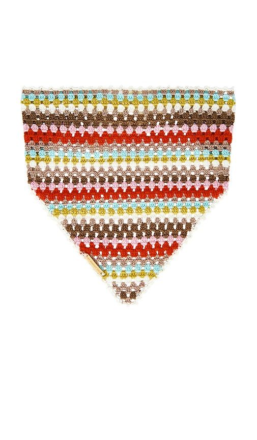 Multi Striped Hand Crocheted Bandana in Red - My Beachy Side - Modalova