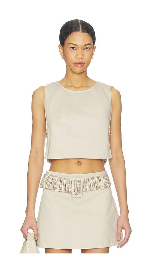 Alba Denim Top in Neutral. - size L (also in M, S) - My Beachy Side - Modalova