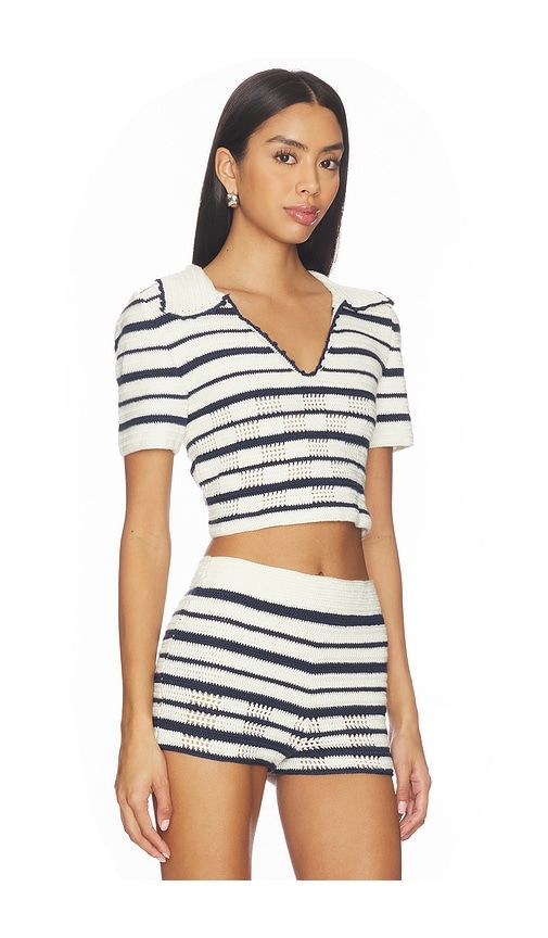 Vera Hand-crocheted Polo Top in Navy. - size L (also in M, S) - My Beachy Side - Modalova