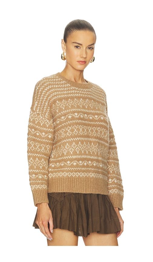 Luxe Lofty Alpaca Fair Isle Crewneck in Tan. - size L (also in S) - NAADAM - Modalova
