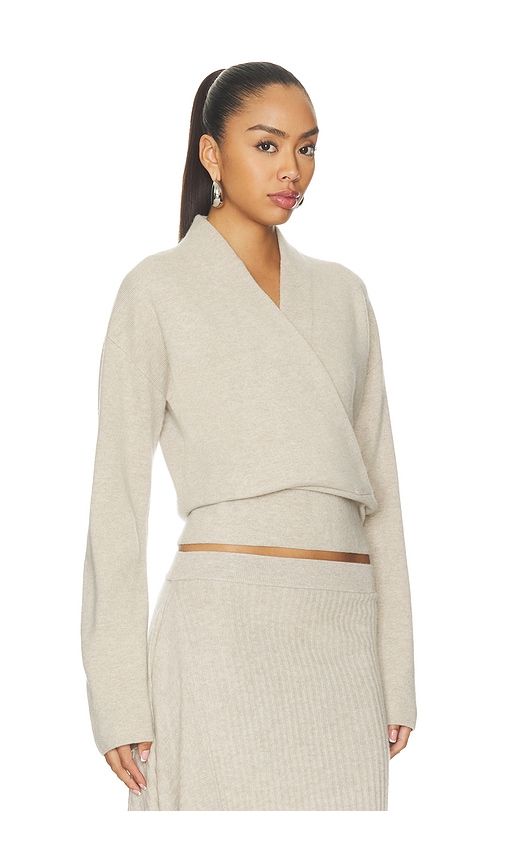 Cashmino Wrap Sweater in Cream. - size S (also in XS, M, L) - NAADAM - Modalova