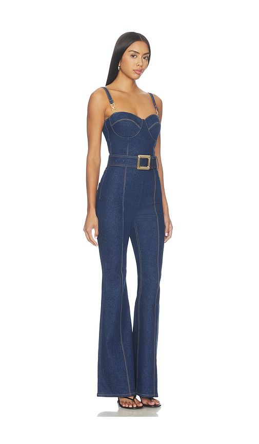 Harley Denim Jumpsuit in . - size 10/L (also in 4/S, 6/SM, 8/M) - Nadine Merabi - Modalova