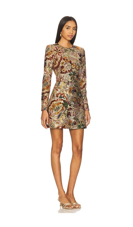 Camile Embellished Sequin Long Sleeve Mini Dress in Multi in Metallic . - size 4/S (also in 6/SM) - Nadine Merabi - Modalova