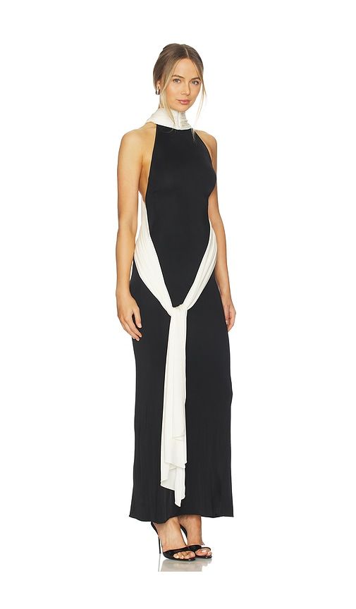 Leia Train Dress in Black,White. - size 38/4 (also in 40/6) - ILKYAZ OZEL - Modalova
